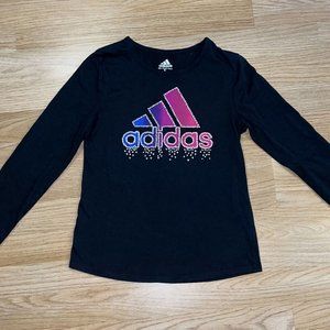 Girls Long Sleeve Shirt Adidas Lightweight Graphic Printed Top Size M